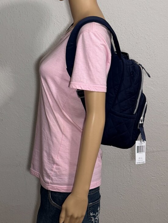 Vera Bradley Small Backpack in Performance Twill Navy Blue NWT main image 7